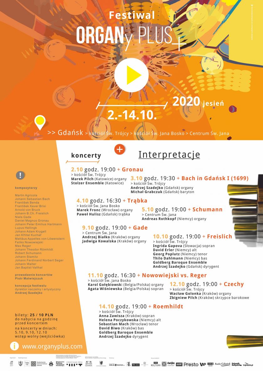 Festiwal ORGANy PLUS+ 2020 JESIEŃ: INTERPRETACJE  2-14.10.2020