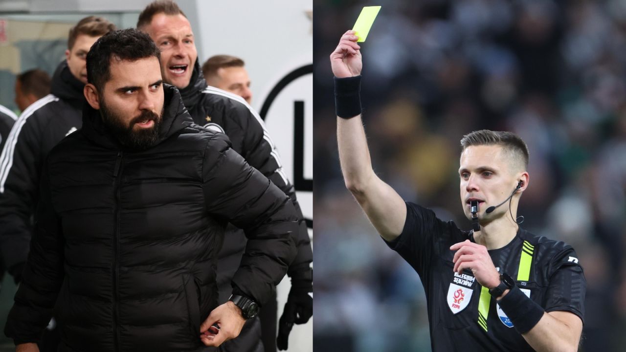 Trener Goncalo Feio nie będzie mógł poprowadzić Legii Warszawa w meczu z Lechem Poznań (fot. PAP).