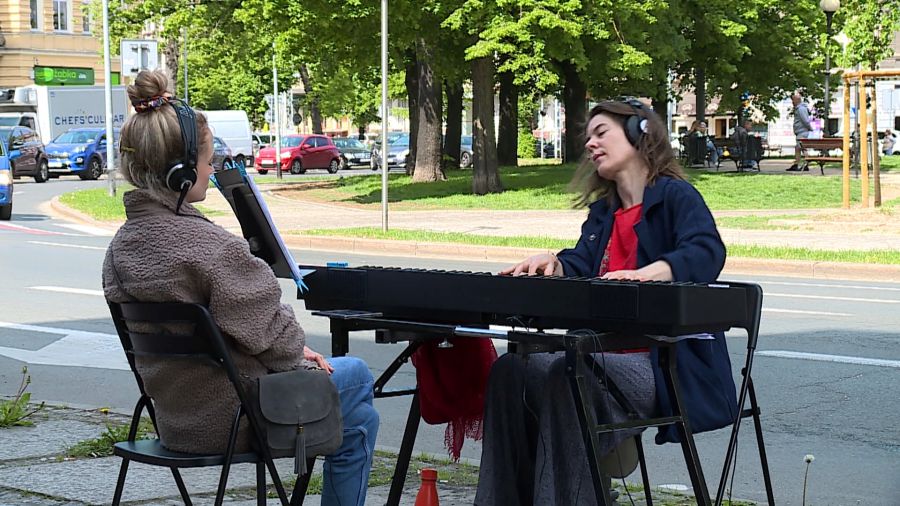 Pianistka w sercu Szczecina. Muzyka koiła zgiełk miasta