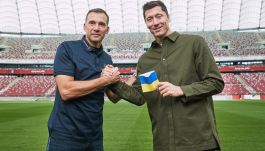 Andrij Szewczenko i Robert Lewandowski (fot. Getty)