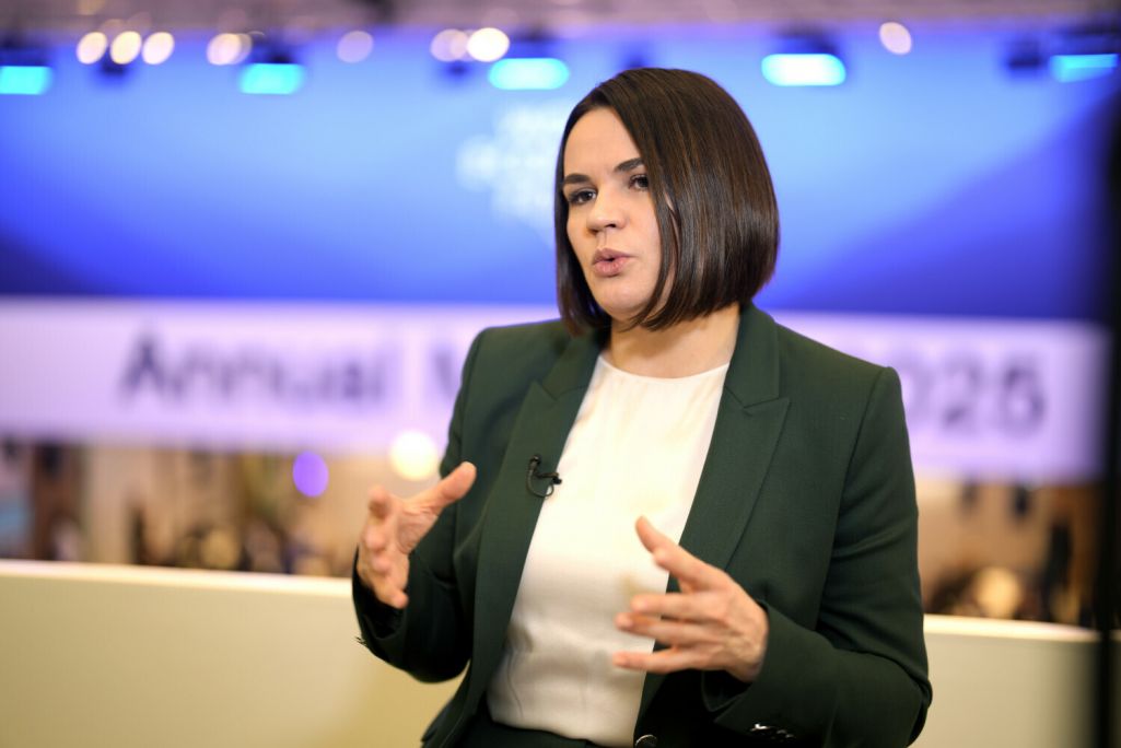 Абраная прэзідэнтка Беларусі Святлана Ціханоўская на штогадовым пасяджэнні Сусветнага эканамічнага форуму ў Давосе, Швейцарыя. 21 студзеня 2025 года. Фота: Markus Schreiber / AP Photo / East News