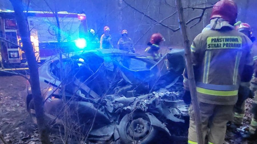 Wypadek - DK11 - Dobrzyca - Piła - Jastrowie (fot. OSP w Starej Łubiance)