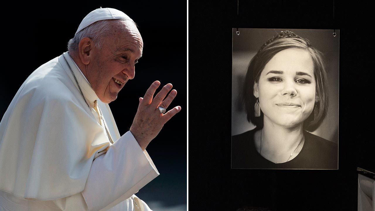 Papież Franciszek, Daria Dugina (fot.  Cole Burston/Getty Images; Evgenii Bugubaev/Anadolu Agency via Getty Images)
