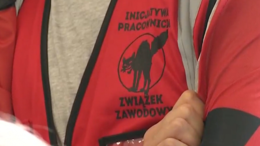 Firma Jeremias w Gnieźnie, strajk w firmie Jeremias, Gniezno, strajk pracowników (fot. TVP3 Poznań)