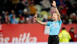 Olatz Rivera Olmedo sędziowała mecz Polska – Austria (1:0) w fazie play off eliminacji do Euro 2025. (zdjęcie: Getty Images)