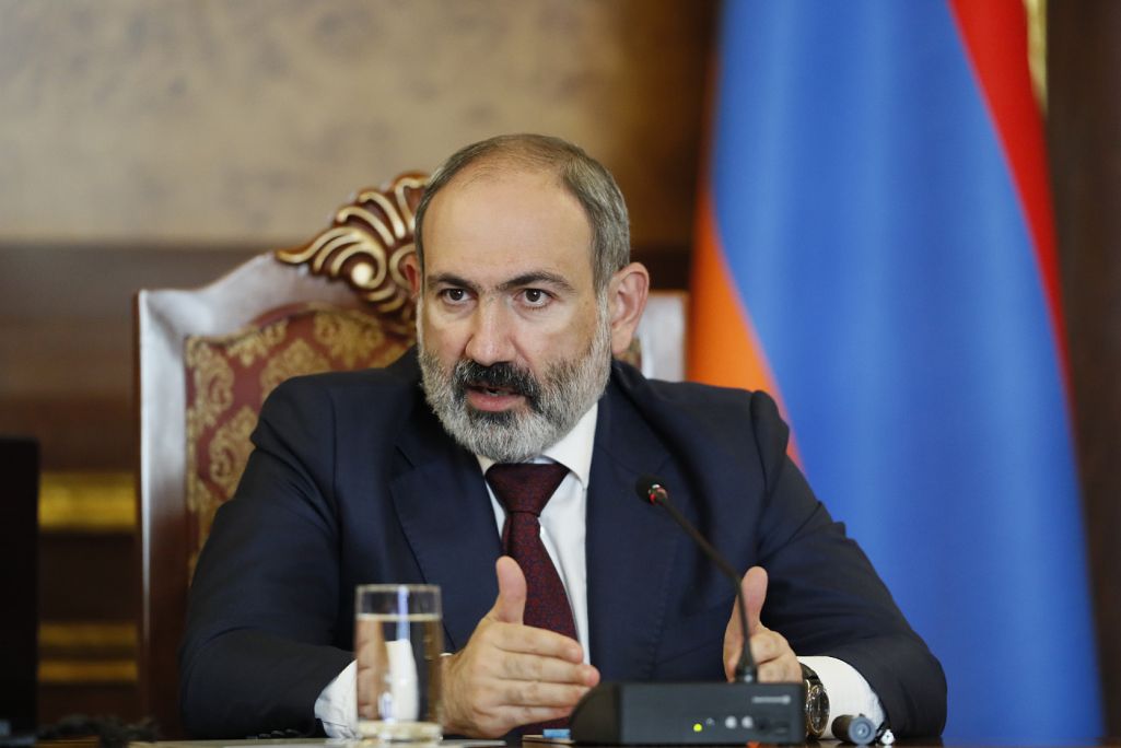 Прэм’ер-міністр Арменіі Нікол Пашыньян выступае з прапановамі аб развязанні канфлікту на армяна-азербайджанскай мяжы. Ерэван, Арменія. 27 траўня 2021 года. (Фота: primeminister.am)