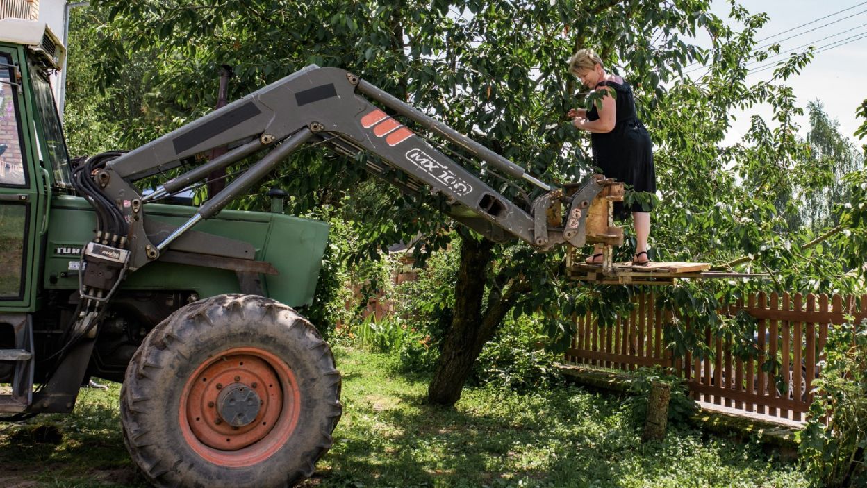 Krzysztof wykonywał prace rolnicze z Bogusławą (fot. Piotr Matey/TVP)