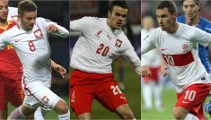 Karol Linetty, Paweł Brożek, Ludovic Obraniak (fot. PAP)