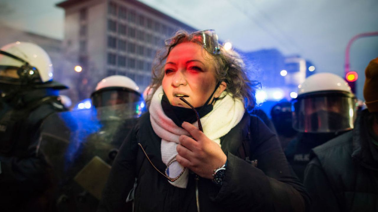 Marta Lempart, liderka protestów zwolenników aborcji (fot. Attila Husejnow/SOPA Images/LightRocket via Getty Images)
