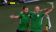 El. LM, 2. runda. Legia – Flora. Gol na 1:1 (fot. TVP)
