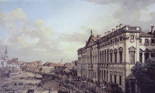<i>Krasiński Square with the Palace of the Commonwealth</i>. Reproduction: PAP