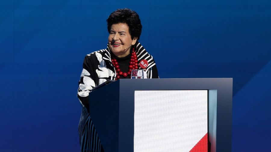 Joanna Senyszyn, według sondaży nie ma wielkich szans na prezydenturę, ale nie traci dobrego humoru (Fot.: TVP)