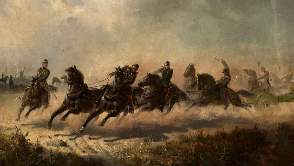 Na obrazie Maksymiliana Gierymskiego „Szarża artylerii rosyjskiej” (fot. Heritage Images/Getty Images)