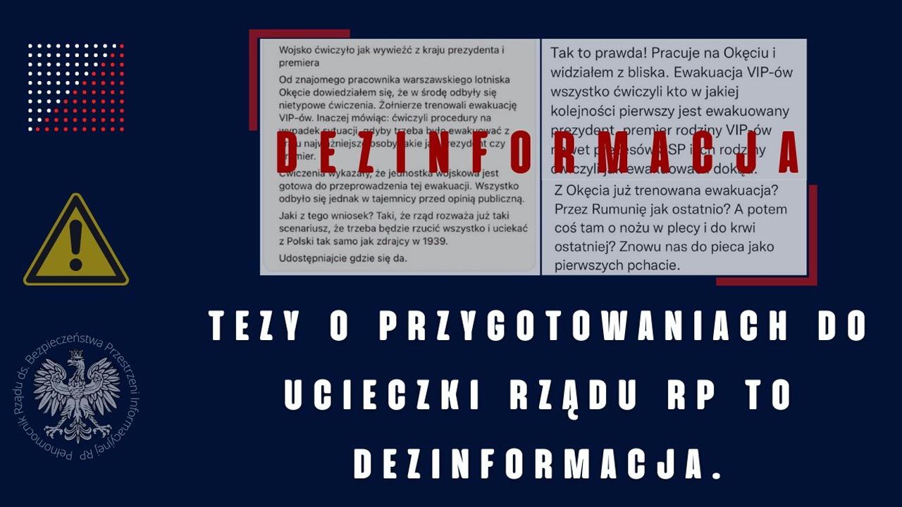 W Internecie pojawiły się kłamliwe wpisy dotyczące rzekomych przygotowań rządu do ucieczki (fot. TT/@StZaryn)