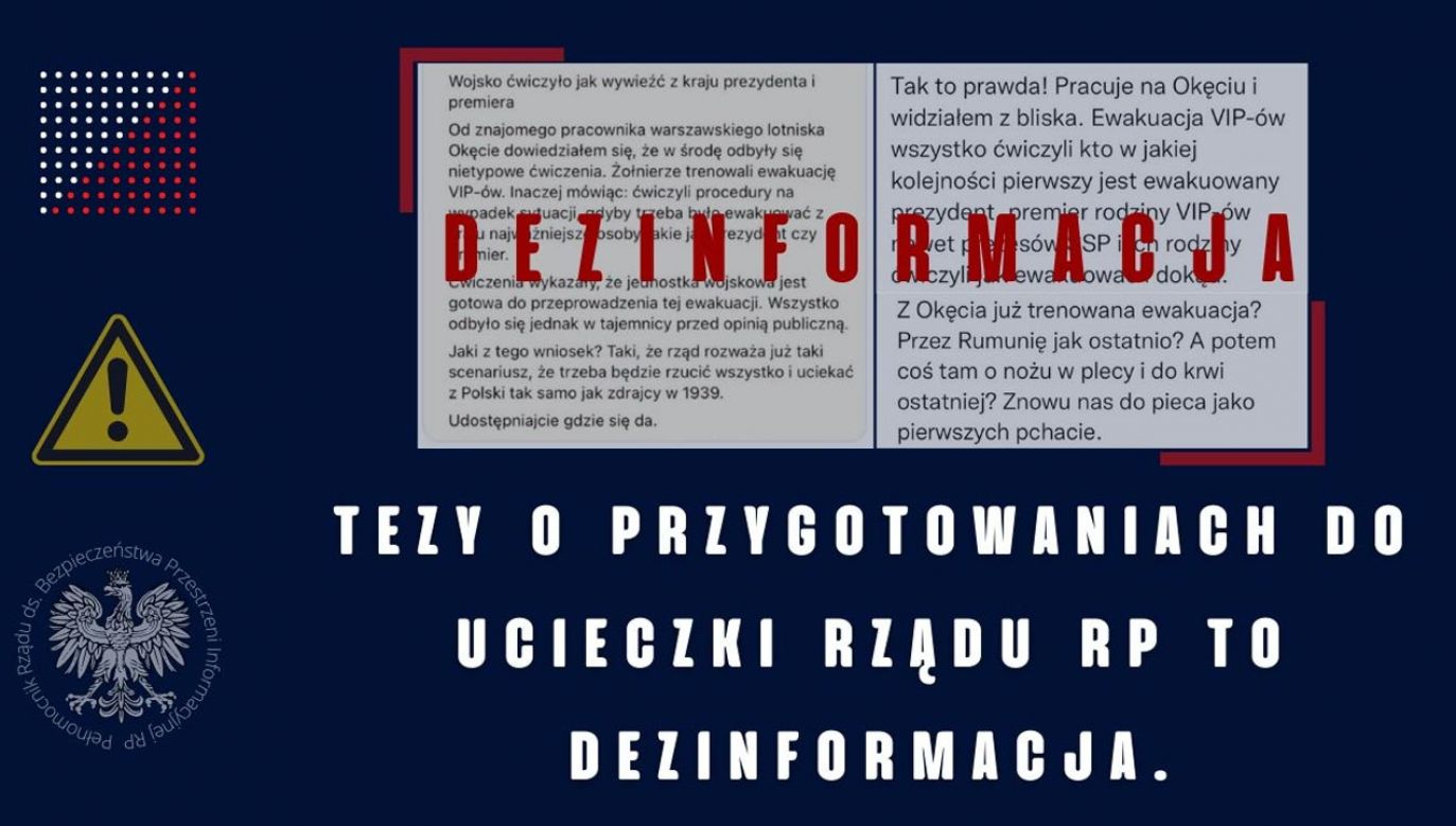 W Internecie pojawiły się kłamliwe wpisy dotyczące rzekomych przygotowań rządu do ucieczki (fot. TT/@StZaryn)