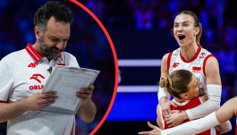 Stefano Lavarini i siatkarki reprezentacji Polski (fot. Getty/Volleyball World)