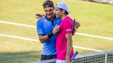 Roger Federer (L), Tommy Haas (P) (fot. Getty)