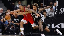 Jeremy Sochan w meczu z New Orleans Pelicans (fot. Getty). Jeremy Sochan w meczu z New Orleans Pelicans (fot. Getty).