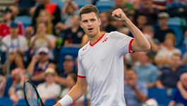 Hubert Hurkacz w inauguracyjne edycji wygrał z Borną Coriciem, Diego Schwartzmanem i Dominikiem Thiemem (fot. Getty)
