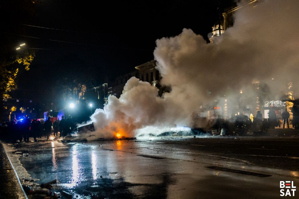 Чарговая пратэстная ноч у Тбілісі. Фота: «Белсат»