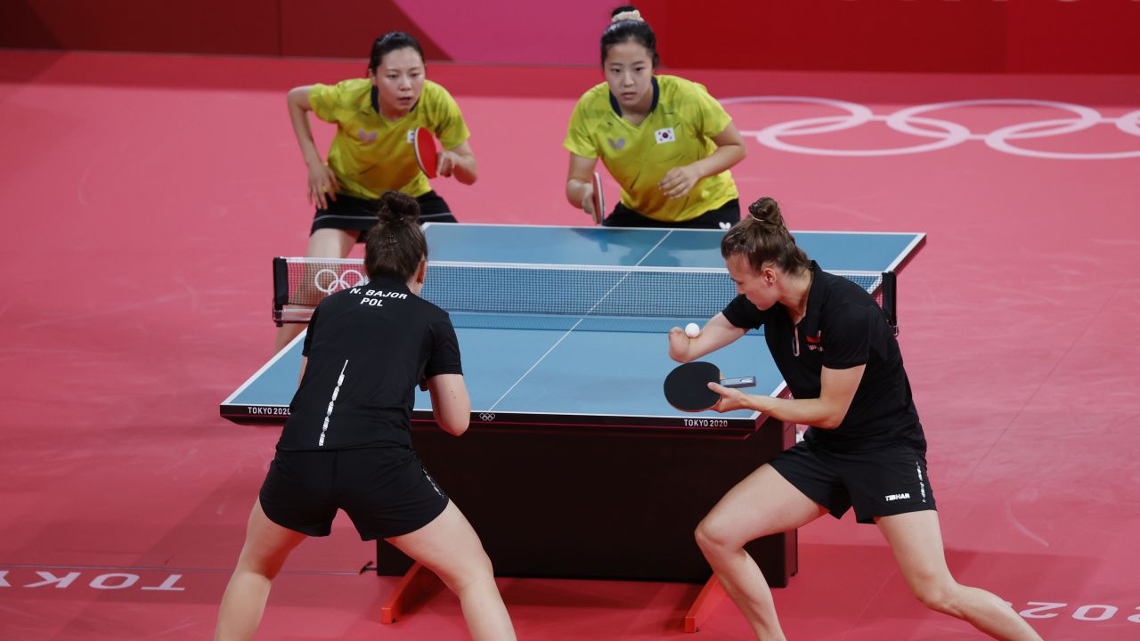 Natalia Patryka i Natalia Bajor przegrały w deblu z Choi Hyo-joo i Shin Yubin 2:3. (fot. PAP/EPA/JEON HEON-KYUN) Natalia Patryka i Natalia Bajor przegrały w deblu z Choi Hyo-joo i Shin Yubin 2:3. (fot. PAP/EPA/JEON HEON-KYUN)