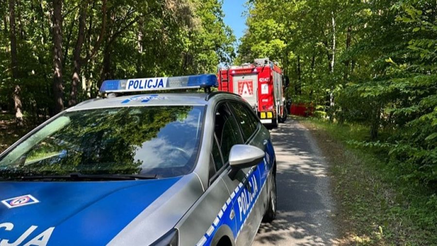 35-latek uderzył w drzewo. Próba reanimacji [ZDJĘCIA] (fot. KPP Gniezno)