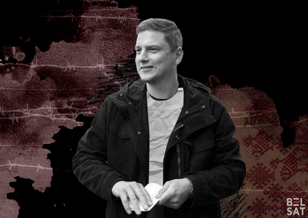 Палітзняволены журналіст Павел Мажэйка. (Калаж: Аліса Ганчар / Белсат)