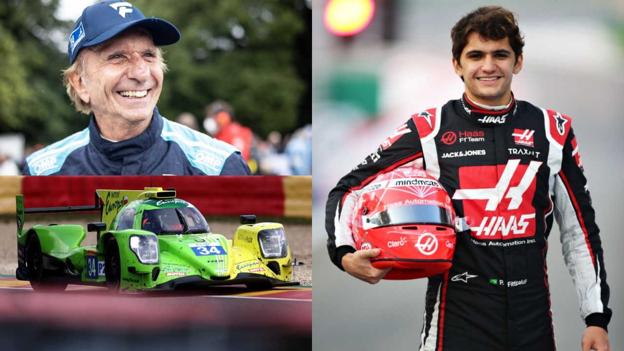Pietro Fittipaldi (z prawej) łączy obowiązki w Formule 1 z jazdą dla polskiej ekipy Inter Europol Competition w ELMS. Wnuk dwukrotnego mistrza świata, Emersona (z lewej) wystartuje też w 24-godzinnym wyścigu w Le Mans (fot. Getty)