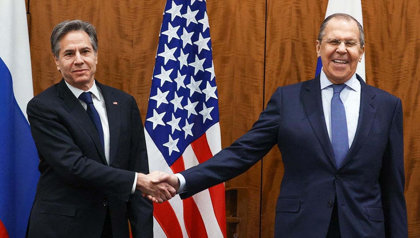 Antony Blinken i Siergiej Ławrow (fot. Russian Foreign Ministry\TASS via Getty Images)