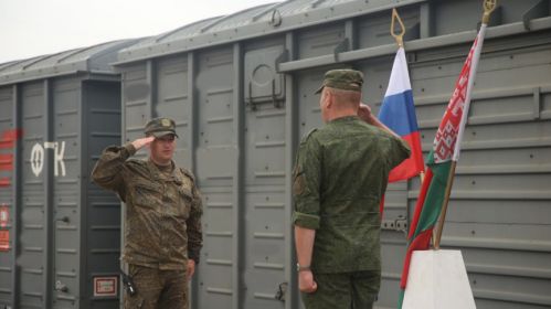Першы эшалон, які прыбыў у Беларусь з Расеі ў рамках вучэнняў «Захад-2025». Здымак мае ілюстрацыйны характар. Фота: «Ваяр»