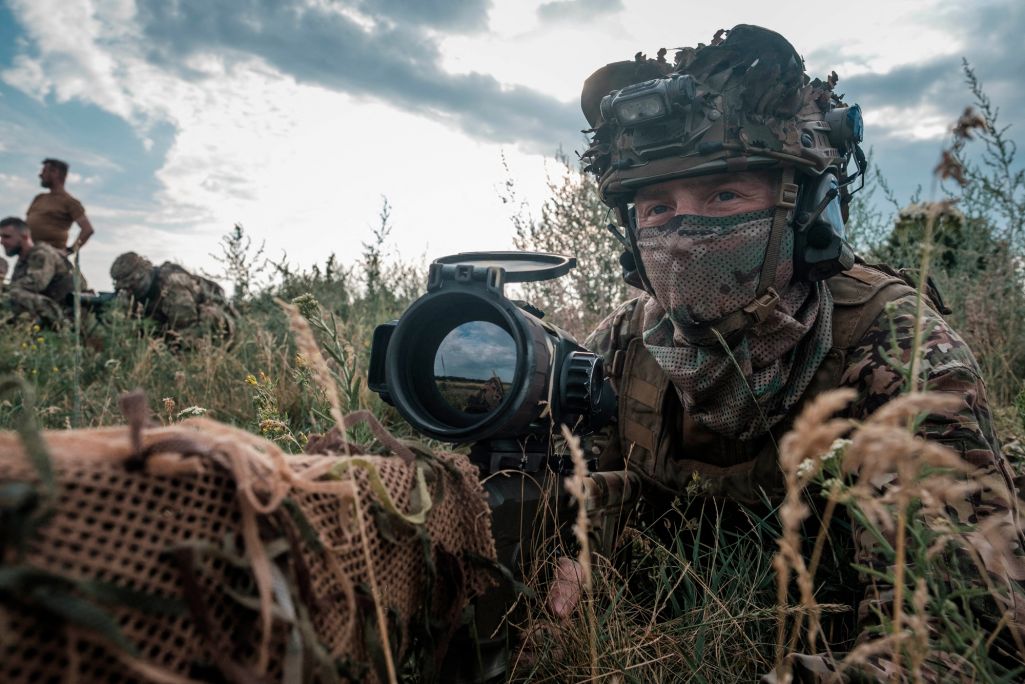 Украінскі снайпер з 1-й брыгады Нацыяна (Фота: Pablo Miranzo / Anadolu Press / Abaca Press / East News)