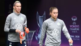 Katarzyna Kiedrzynek i Ewa Pajor razem występowały w Wolfsburgu (fot. Getty Images)