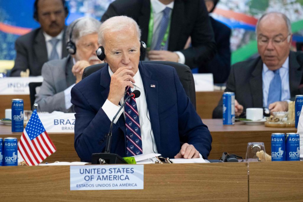 Прэзідэнт ЗША Джо Байдэн наведвае другі дзень саміту G20 у Музеі сучаснага мастацтва ў Рыа-дэ-Жанейра, Бразілія. 19 лістапада 2024 года. Фота: Saul Loeb / Pool / AFP / East News