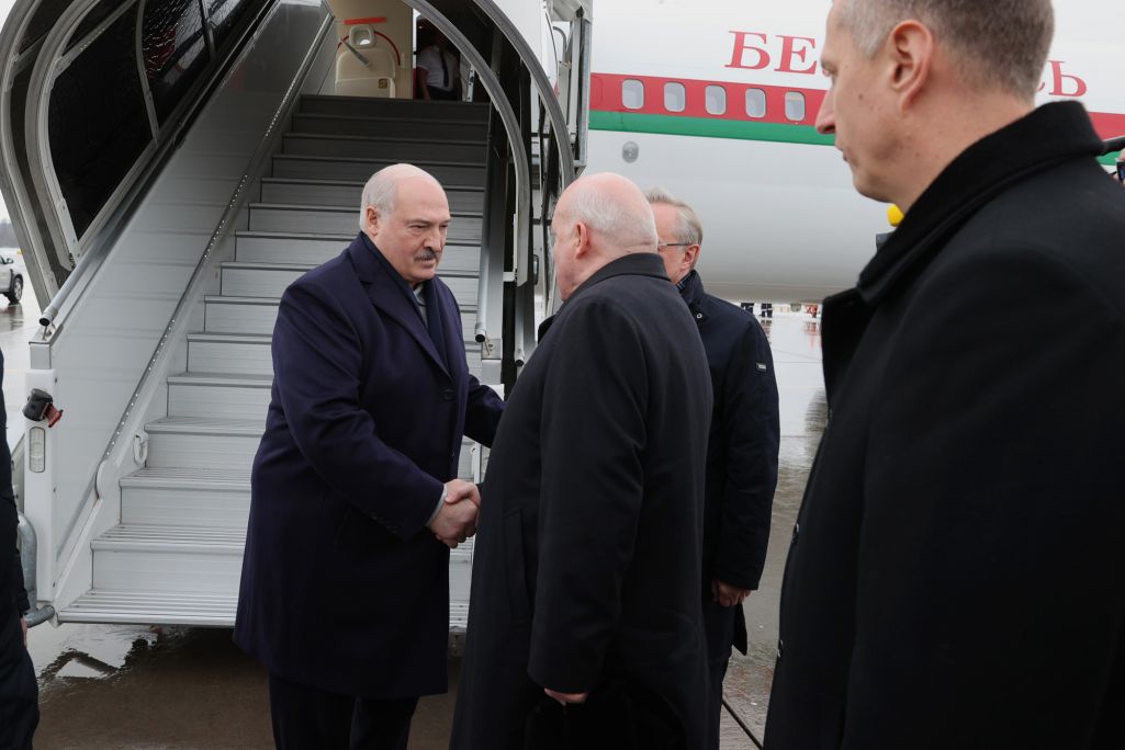 Аляксандр Лукашэнка прыбыў з працоўным візітам у Санкт-Пецярбург, Расея. 27 студзеня 2024 года. (Фота: president.gov.by)