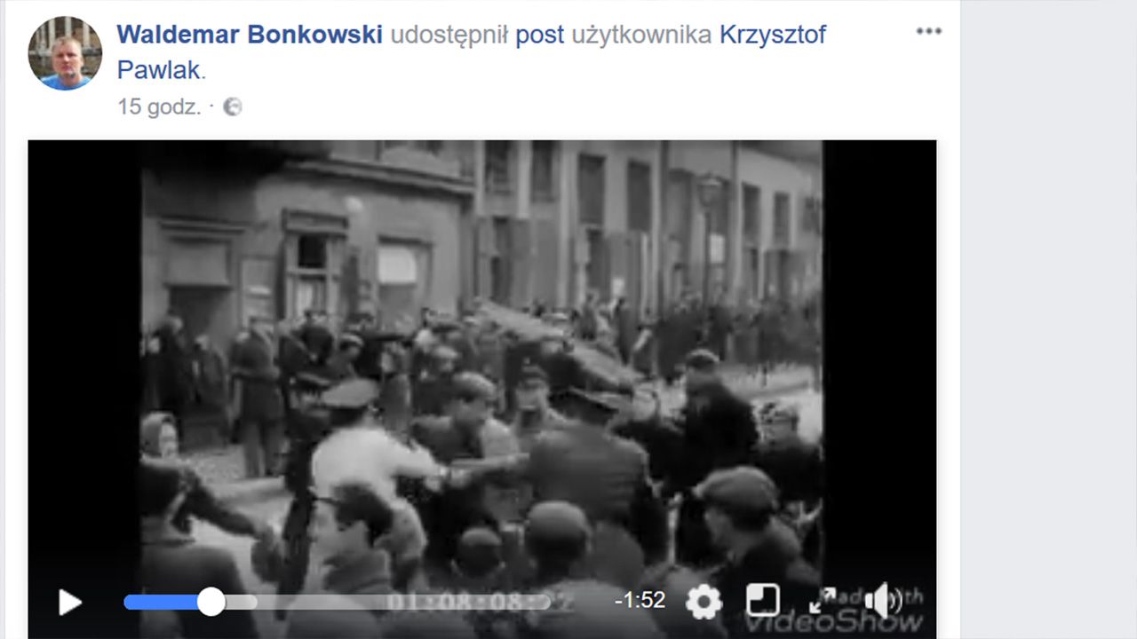 Senator zamieścił w mediach społecznościowych nagranie zmontowane z niemieckich nazistowskich materiałów propagandowych. (fot. FB/WaldemarBonkowski)