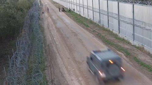 Мігранты нелегальна перапраўляюцца праз беларуска-польскую мяжу. Фота: скрыншот з відэа /  Podlaski Oddział SG / Х