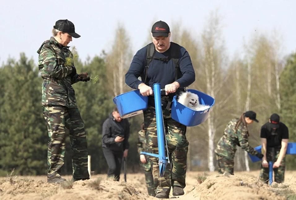 Аляксандра Лукашэнку першы раз заўважылі са шпіцам у 2020 годзе. (Фота: Пул Первого / Telegram)