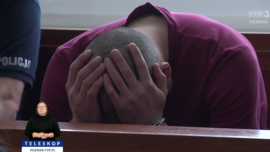 Miał brutalnie zabić dentystkę w Środzie Wlkp. Obcokrajowiec przed sądem (fot. TVP3 Poznań)