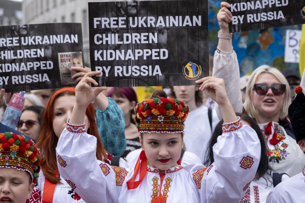 Марш на падтрыманне ўкраінскіх дзяцей, 1 чэрвеня 2025 года, Лондан, Вялікая Брытанія. Фота: Mike Kemp/Getty Images