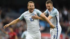 Harry Kane (z lewej) oraz Jamie Vardy (fot. Getty Images)