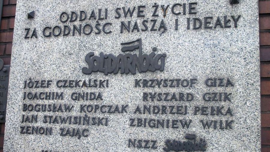 Tablica upamiętniająca poległych górników. Fot. TVP3 Katowice