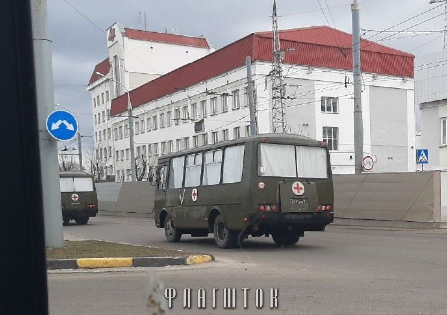 Вайсковая тэхніка РФ у Гомлі. (Фота: Флагшток)
