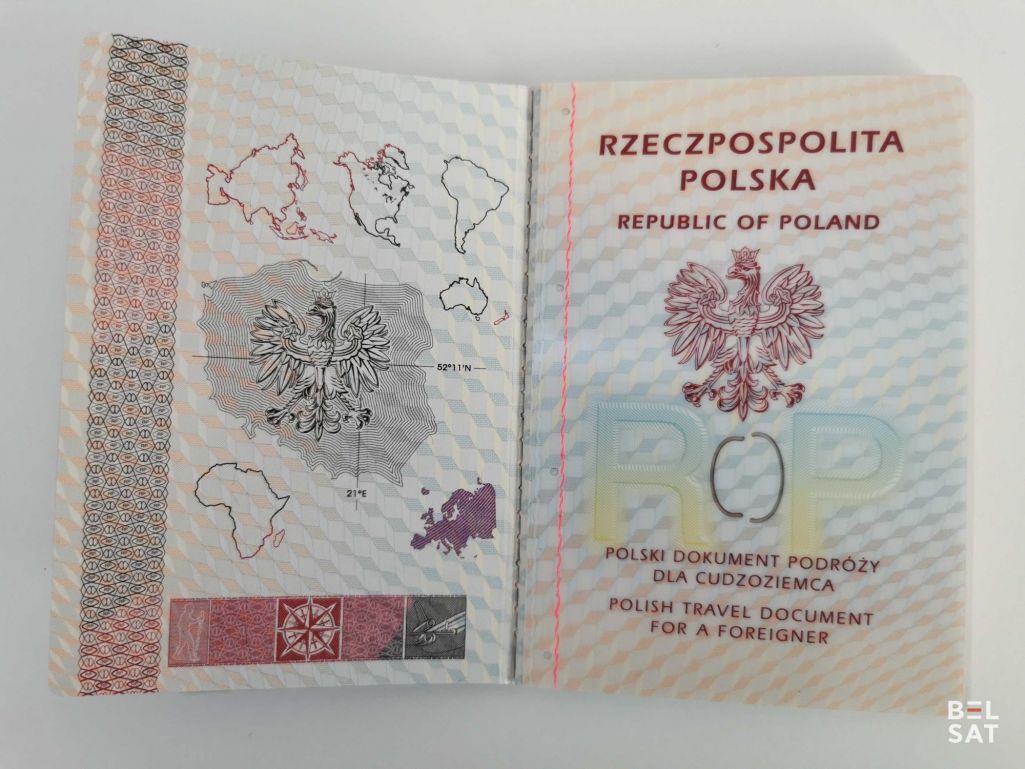 Польскі падарожны дакумент для замежніка (Фота: Белсат)