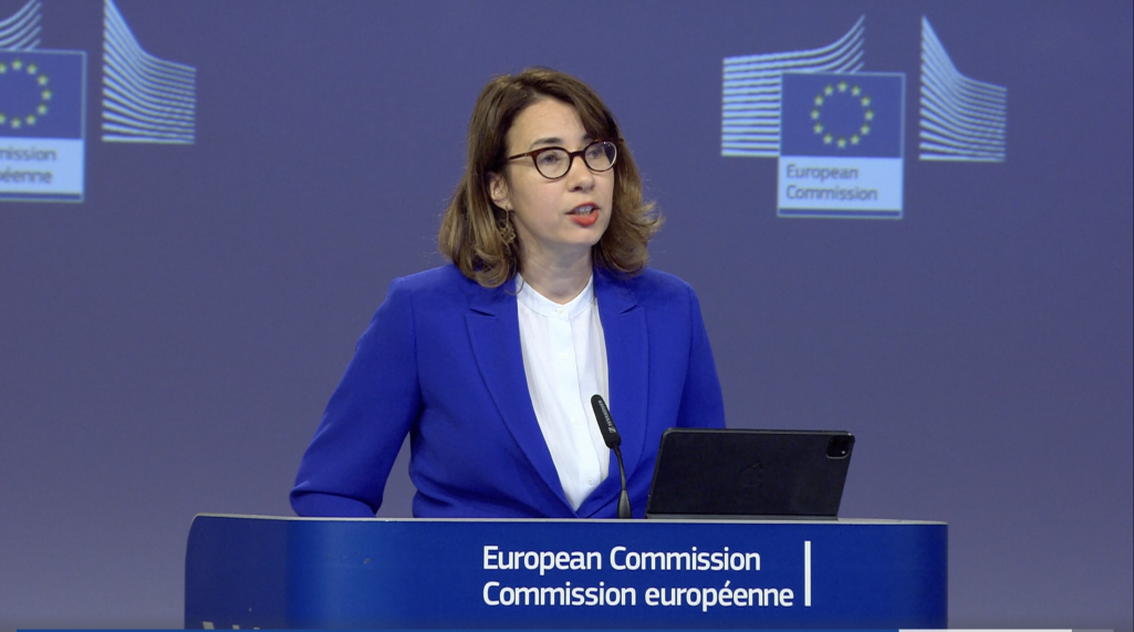 Спікер Еўракамісіі Аніта Гіпэр. (Фота: скрыншот відэа з commission.europa.eu)