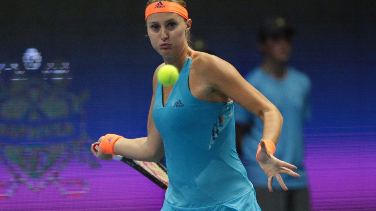 Tenis, Turniej WTA, Dubaj mecz 1. rundy K. Mladenovic K. Siniakova