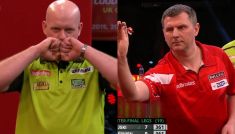Michael van Gerwen, Krzysztof Ratajski (fot. TVP)