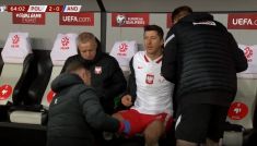 Robert Lewandowski nie zagra z Anglią (fot. TVP)