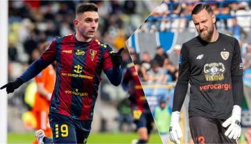 Karol Szymański z Piasta Gliwice nie miał zbyt wiele do powiedzenia przy golu Efthimiosa Koulourisa (fot. Getty Images)