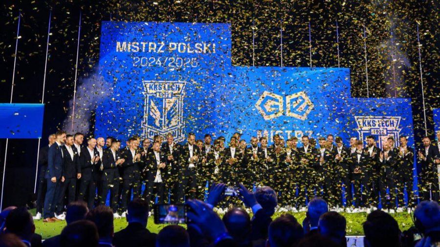 Gala Ekstraklasy, Niels Frederiksen, Bartosz Mrozek, Afonso Sousa, Lech Poznań (fot. Lech Poznań/Adam Jastrzębowski)