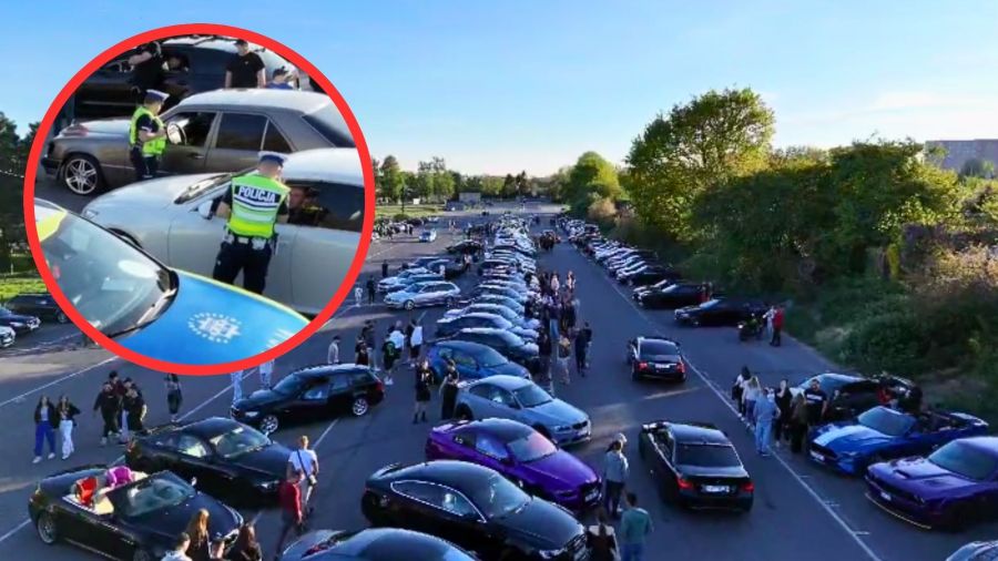 Nielegalny zlot w Koszalinie. Interwencja policji (źródło: Komenda Miejska Policji w Koszalinie)